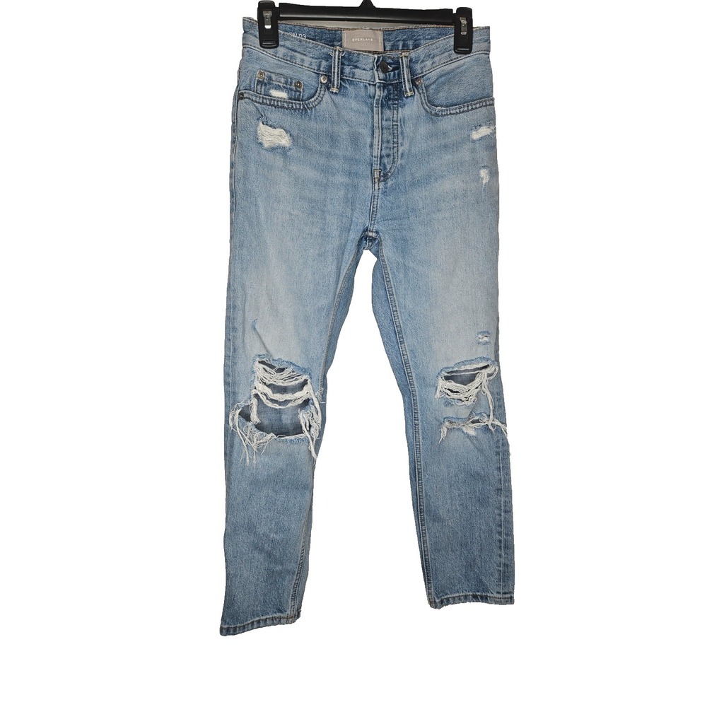 Everlane Edition 03 Jeans 29 Distressed Light Wash Straight Leg Y2K Casual
